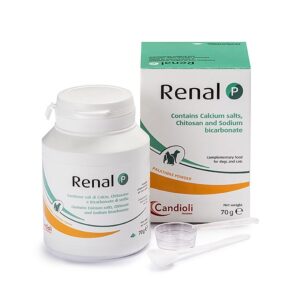 پودر مکمل کلیه سگ و گربه کاندیولی Candioli Renal P Powder | دفع کلیوی فسفر و کلسیم | وزن ۷۰ گرم