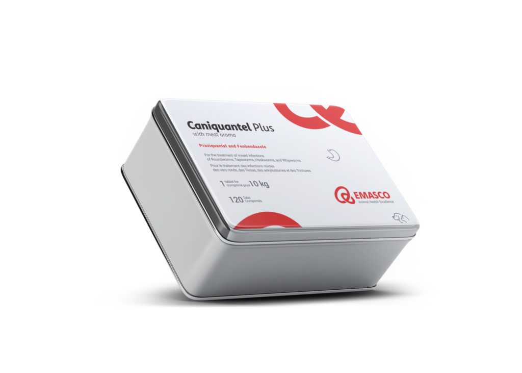 قرص ضد انگل سگ و گربه Caniquantel Plus برند EMASCO | درمان عفونت‌ و آلودگی کرم‌ های گوارشی | ورق 10 عددی EMASCO Caniquantel |  Anti parasitic for dogs and cats