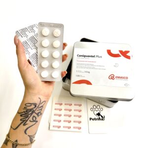 قرص ضد انگل سگ و گربه Caniquantel Plus برند EMASCO | درمان عفونت‌ و آلودگی کرم‌ های گوارشی | ورق 10 عددی EMASCO Caniquantel |  Anti parasitic for dogs and cats