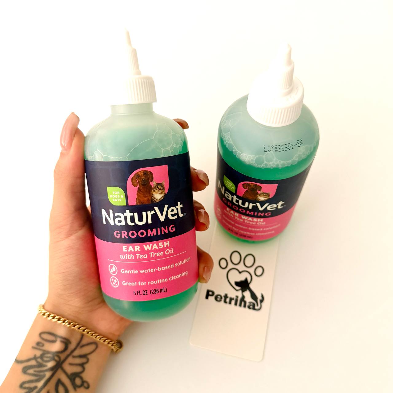 Ear Wash محلول شستشوی گوش سگ و گربه NaturVet Ear Wash | روغن درخت چای - 100% طبیعی | پاک کننده جرم، آلودگی و بوی نامطبوع گوش | ۱۱۸ میلی لیتر