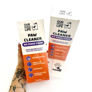 فوم پاک‌ کننده پنجه سگ OurDogsLife Paw Cleaner | شامپوی بدون آب با برس سیلیکونی پنجه