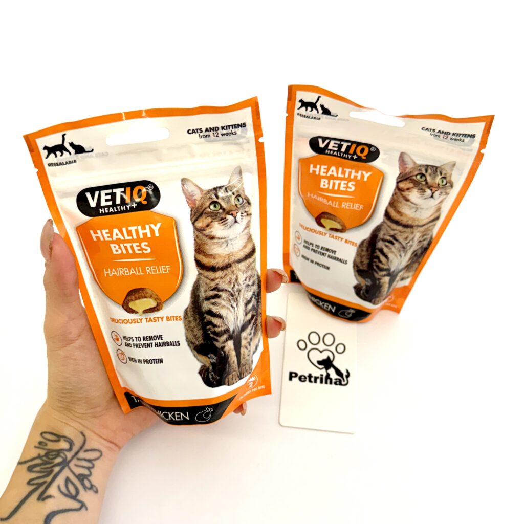 تشویقی گربه و بچه گربه هربال VETIQ Healthy Hairball Relief | کمک به دفع و پیشگیری از گلوله مویی | مناسب از 12 هفتگی گربه